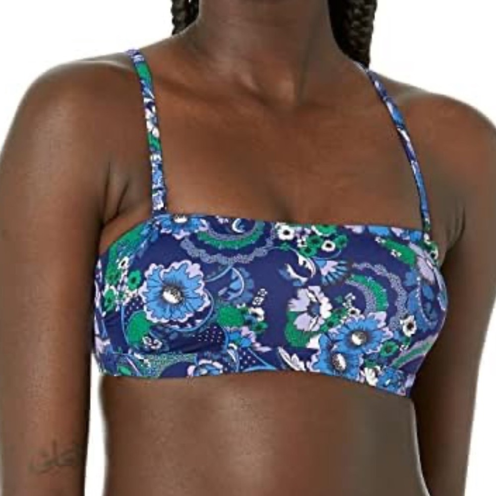 Amazon Essentials Bikini Top Women XL‎ Navy Blue Multi New Without Tags